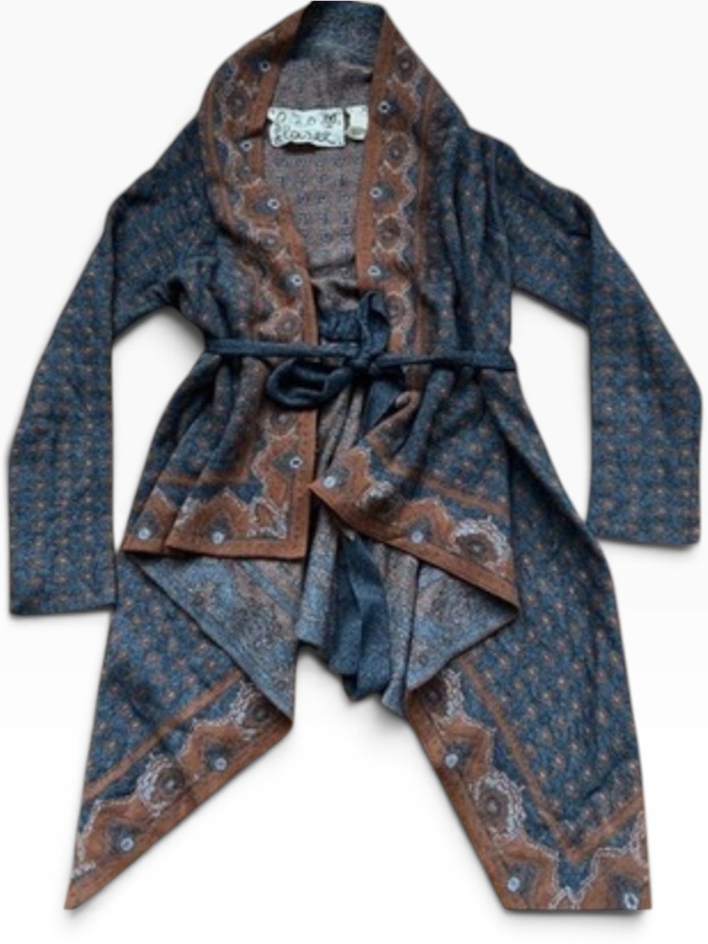 Anthropologie Field Flower Angora Cashmere Waterfall Cardigan S
